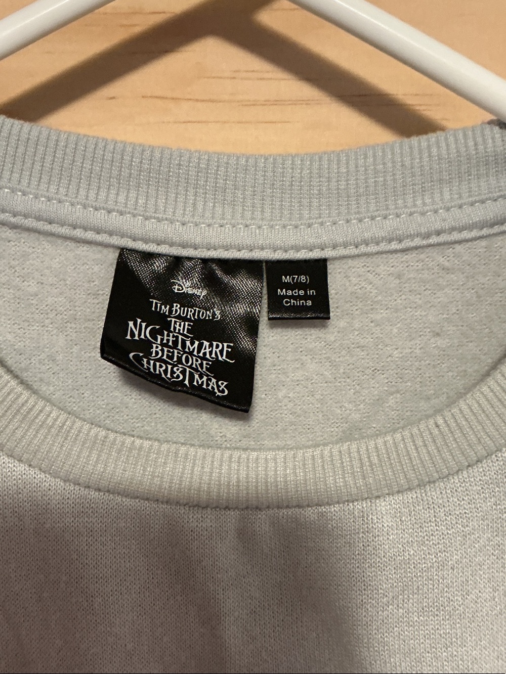 Disney Light Gray Crewneck Sweatshirt with Colorful Tim Burton Character Panels - Picture 2 of 3
